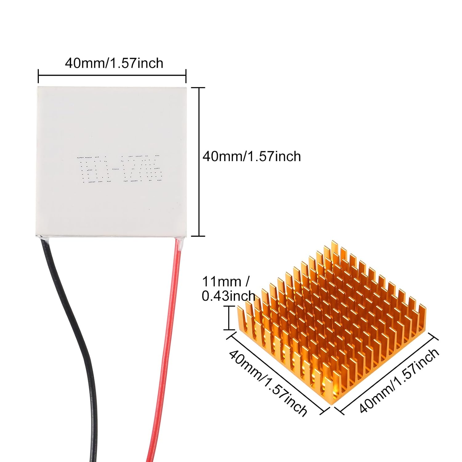 2PCS TEC1-12706 Semiconductor Refrigeration Tablets 12V 6A Heatsink Thermoelectric Cooler Cooling Peltier Plate Module + 2PCS 40mm Heatsink - Image 2