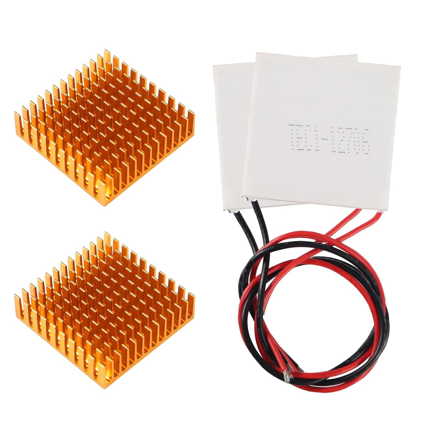 2PCS TEC1-12706 Semiconductor Refrigeration Tablets 12V 6A Heatsink Thermoelectric Cooler Cooling Peltier Plate Module + 2PCS 40mm Heatsink