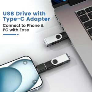 ABLAZE 128GB Flash Drive with Type C Adater, USB 2.0 Thumb Drive