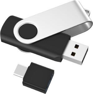 ABLAZE 128GB Flash Drive with Type C Adater, USB 2.0 Thumb Drive