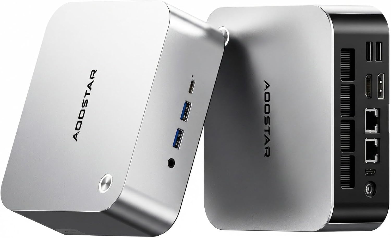 AOOSTAR MACO AMD Ryzen 7 6850H Mini PC (Beat 7735HS/7730U/6800H, up to 4.7GHz), 24GB LPDDR5 RAM+ 1TB PCIe4.0 NVMe SSD, 3×M.2 Slots, Dual 2.5G LAN, Dual USB4, OCuLink, 4-Screen 4K Display