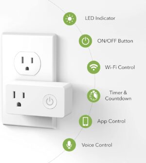 BN-LINK WiFi Heavy Duty Smart Plug Outlet, Work with Smart Life, 2.4G Only