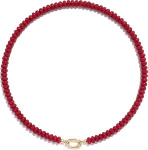 Beaded Natural Stone Necklaces for Women Choker Gemstone Bead Summer Beach Jewelry Necklace
