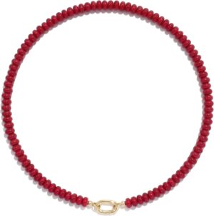 Beaded Natural Stone Necklaces for Women Choker Gemstone Bead Summer Beach Jewelry Necklace