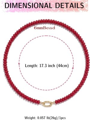 Beaded Natural Stone Necklaces for Women Choker Gemstone Bead Summer Beach Jewelry Necklace