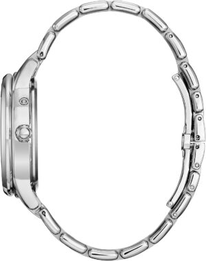 Citizen Women’s Eco-Drive Calendrier, Moon Phase Diamond Accents Dial, Stainless Case and Bracelet Watch, Month/Day/Date