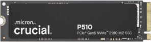 Crucial P510 PCIe Gen5 NVMe 1TB SSD, Up to 11,000MB/s, TLC NAND, Laptop & Desktop (PC) Compatible, for Gamers & Creatives, Solid State Drive – CT1000P510SSD8-01