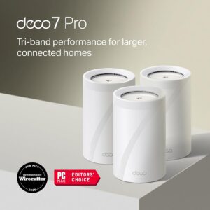 Deco 7 Pro Tri-Band WiFi 7 BE10000 Whole Home Mesh System 6-Stream 10 Gbps
