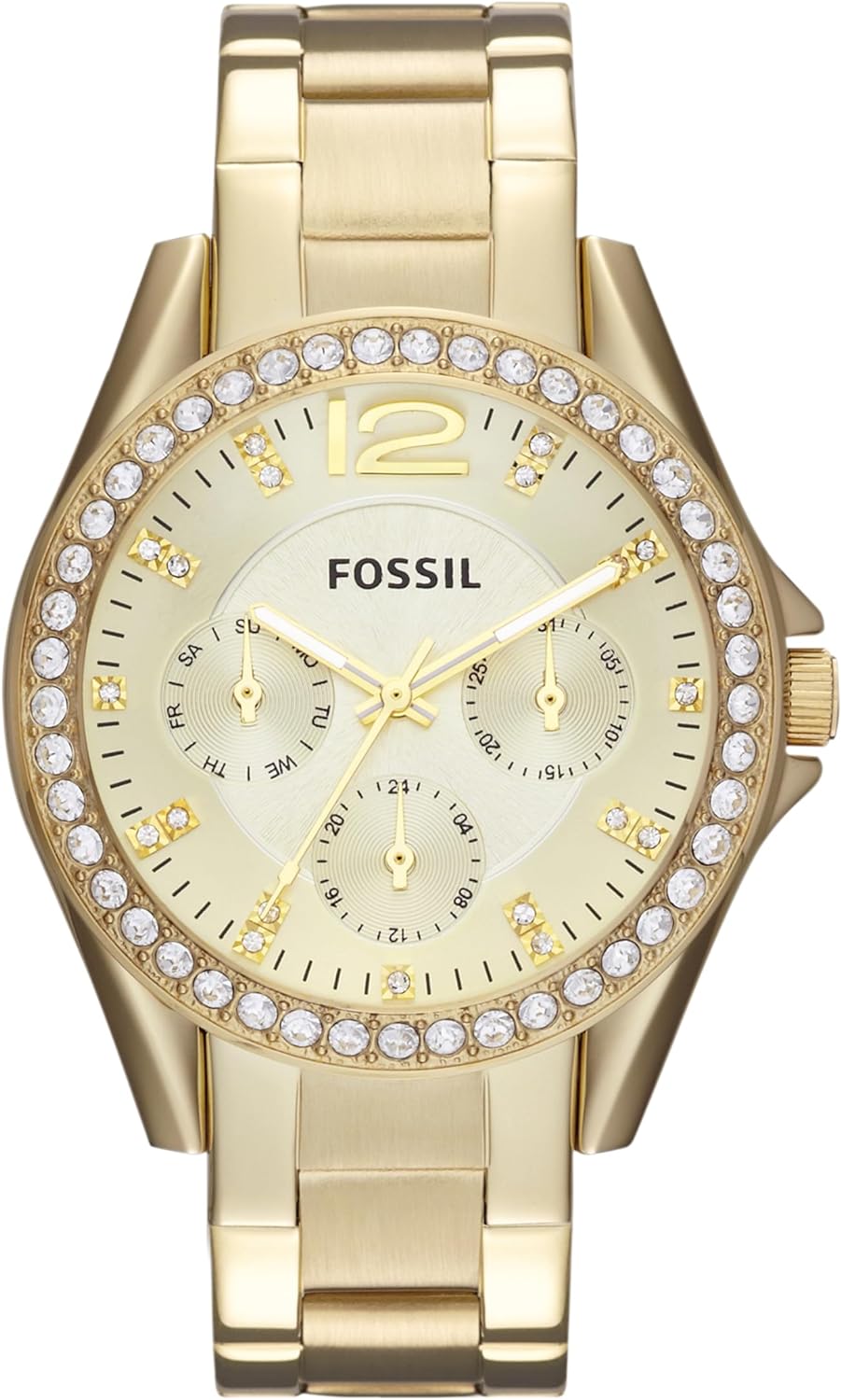 Fossil Women's Watch, Riley Quartz Stainless Steel Multifunction Watch for Women