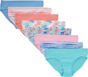 Hanes Girls' And Toddler Organic Underwear, Brief & Hipster, 8-pack, Pure Comfort Organic 100% Cotton Panties