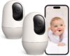 Nooie Baby Monitor with Camera 2 Pack, WiFi Baby Monitor Camera,360-degree 2K, Smart Baby Camera with Motion Tracking, Night Vision,Two Way Audio&Sound Detection,Works with Alexa, SD Card and Cloud