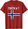 Norway with Norwegian Flag Colors. Men, Women & Kids T-Shirt