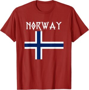 Norway with Norwegian Flag Colors. Men, Women & Kids T-Shirt