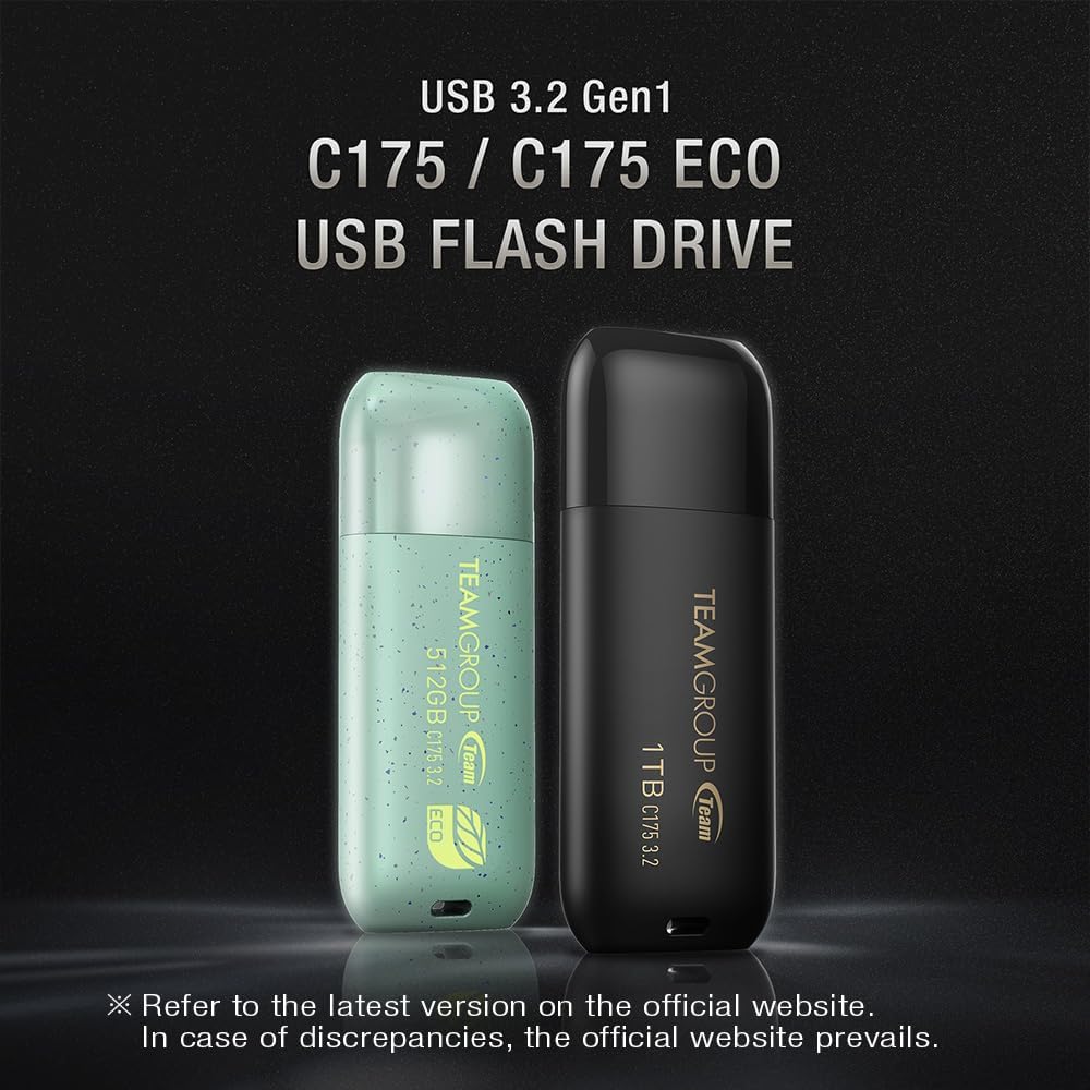 TEAMGROUP C175 128GB 2 Pack USB 3.2 Gen 1 (USB 3.1/3.0) Read 100MB/s Flash Thumb Drive, External Data Storage Memory Stick Compatible with Computer/Laptop Matte Black TC1753128GB22 - Image 2