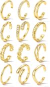 YADOCA Gold Toe Rings for Women Non Tarnish - Adjustable Silver Toe Ring
