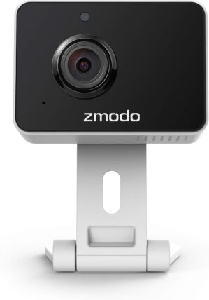 Zmodo Mini Pro, 1080P Plug-in WiFi Security Camera, Indoor Smart Camera with AI Motion Detection, Pet Nanny Cam, Night Vision, 2-Way Audio, Phone App, Works with Alexa & Google Assistant.