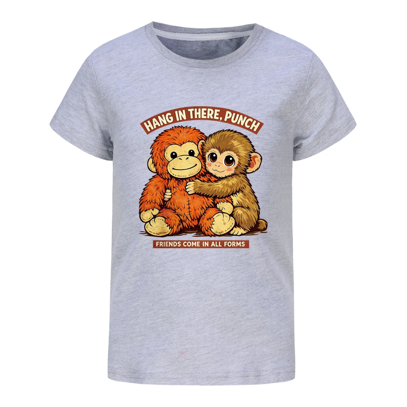 Cartoon Monkey Punch Team TShirt Kids Casual Tshirt Boys Short Sleeve O-Neck T-Shirts Girls Pure Cotton Tops Children's Clothing