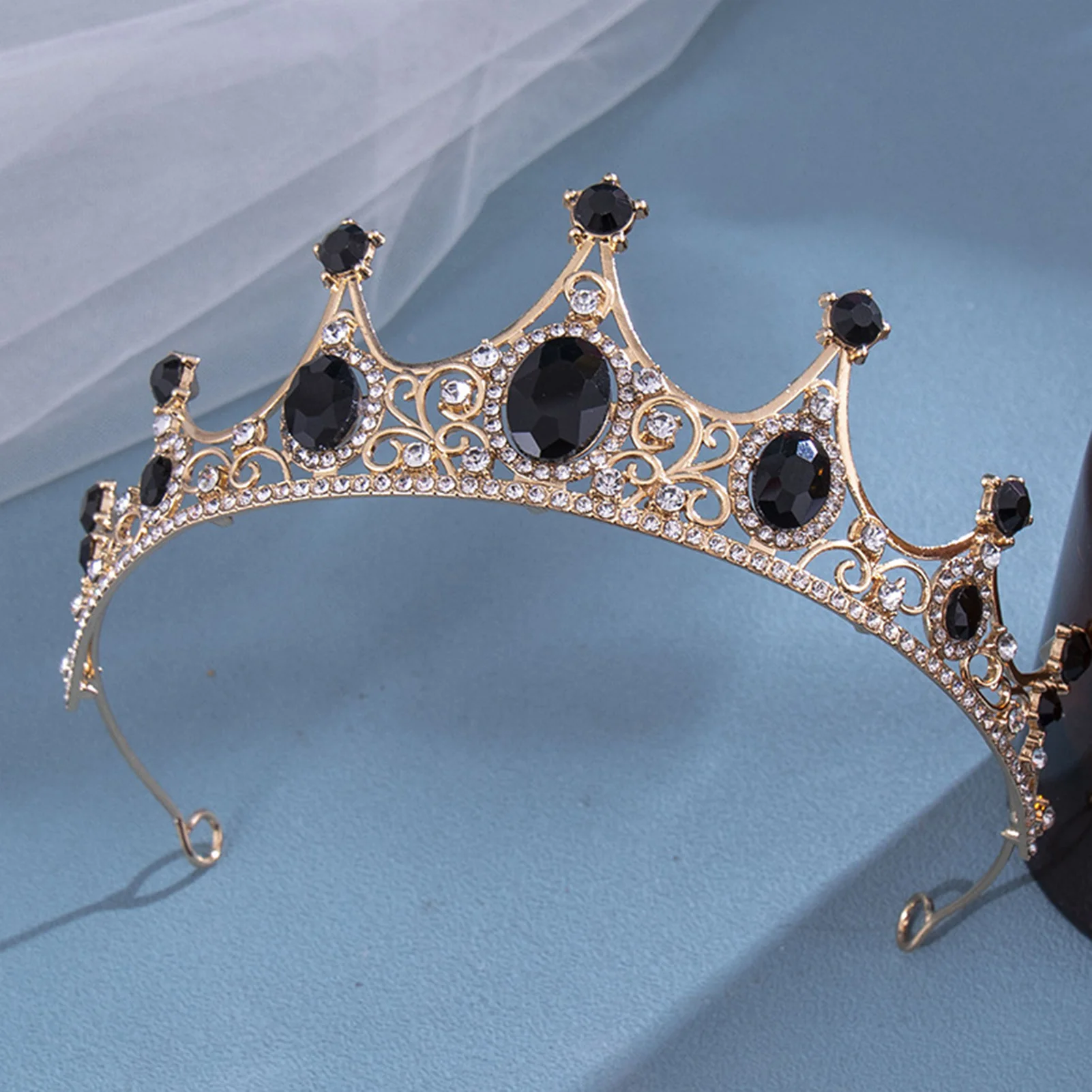 Rhinestone Tiaras and Crown Metal Headpiece for Wedding Party Costume Stage Events Festival Fashion Hair Jewelry Ornaments
