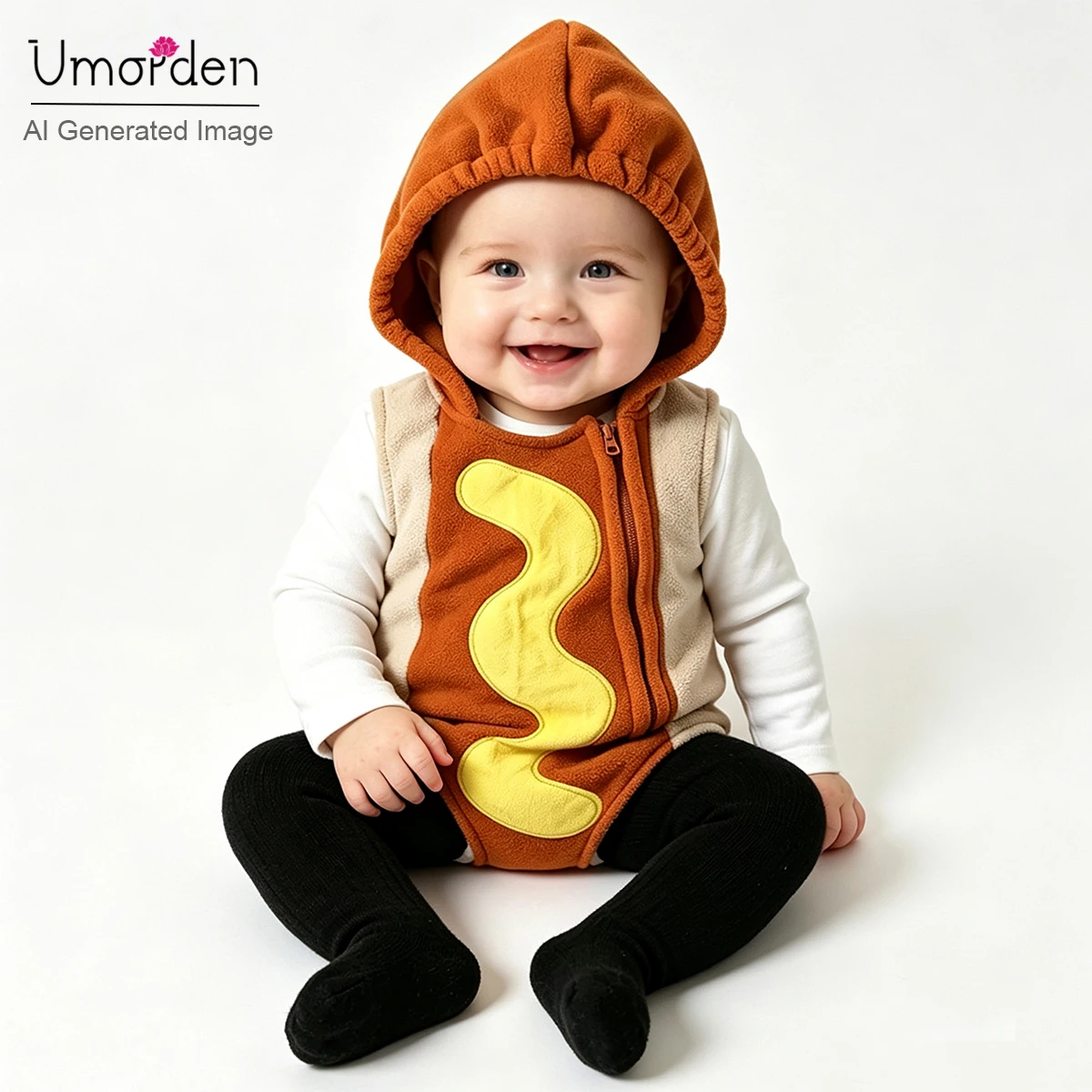 Umorden Funny Sausage Hot Dog Costume for Baby Infant Girls Boys Unisex 2pcs/set 0-6M 6-12M 12-18M