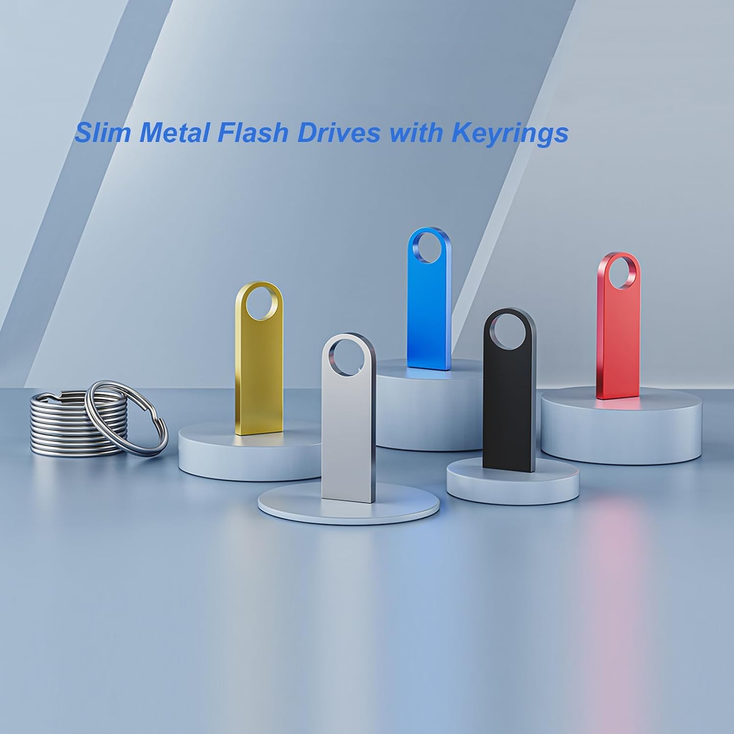 16GB USB Flash Drive 5 Pack, Wooolken Sleek Metal USB 2.0 Thumb Drive - Image 5