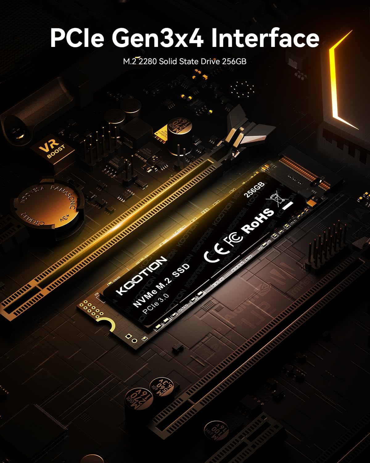 KOOTION 256GB NVMe M.2 PCIe 2280 SSD | Gen3x4 Internal Solid State Drive Hard Drive Up to 3000MB/s | Compatible with Laptop & PC Desktop - Image 5