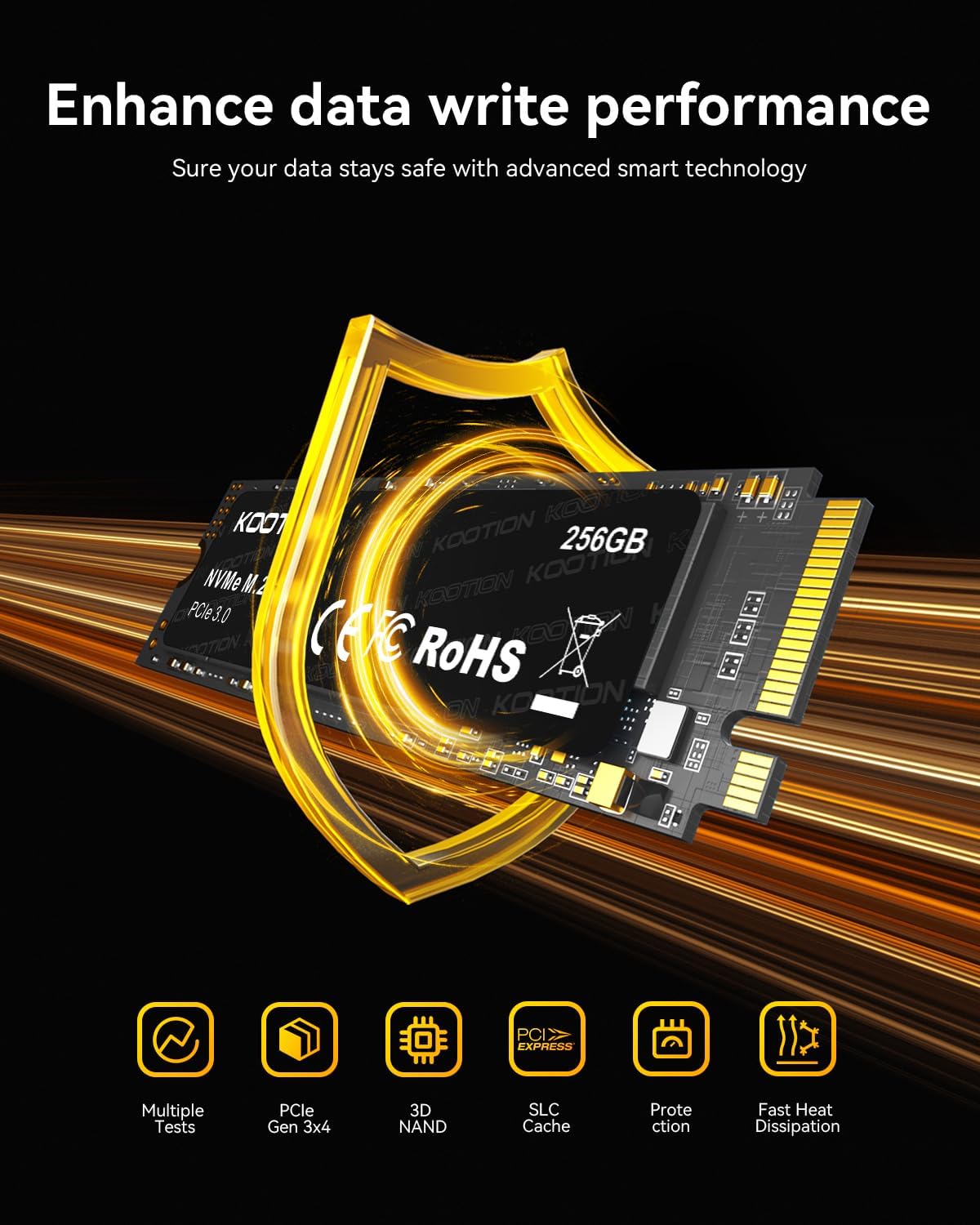 KOOTION 256GB NVMe M.2 PCIe 2280 SSD | Gen3x4 Internal Solid State Drive Hard Drive Up to 3000MB/s | Compatible with Laptop & PC Desktop - Image 7