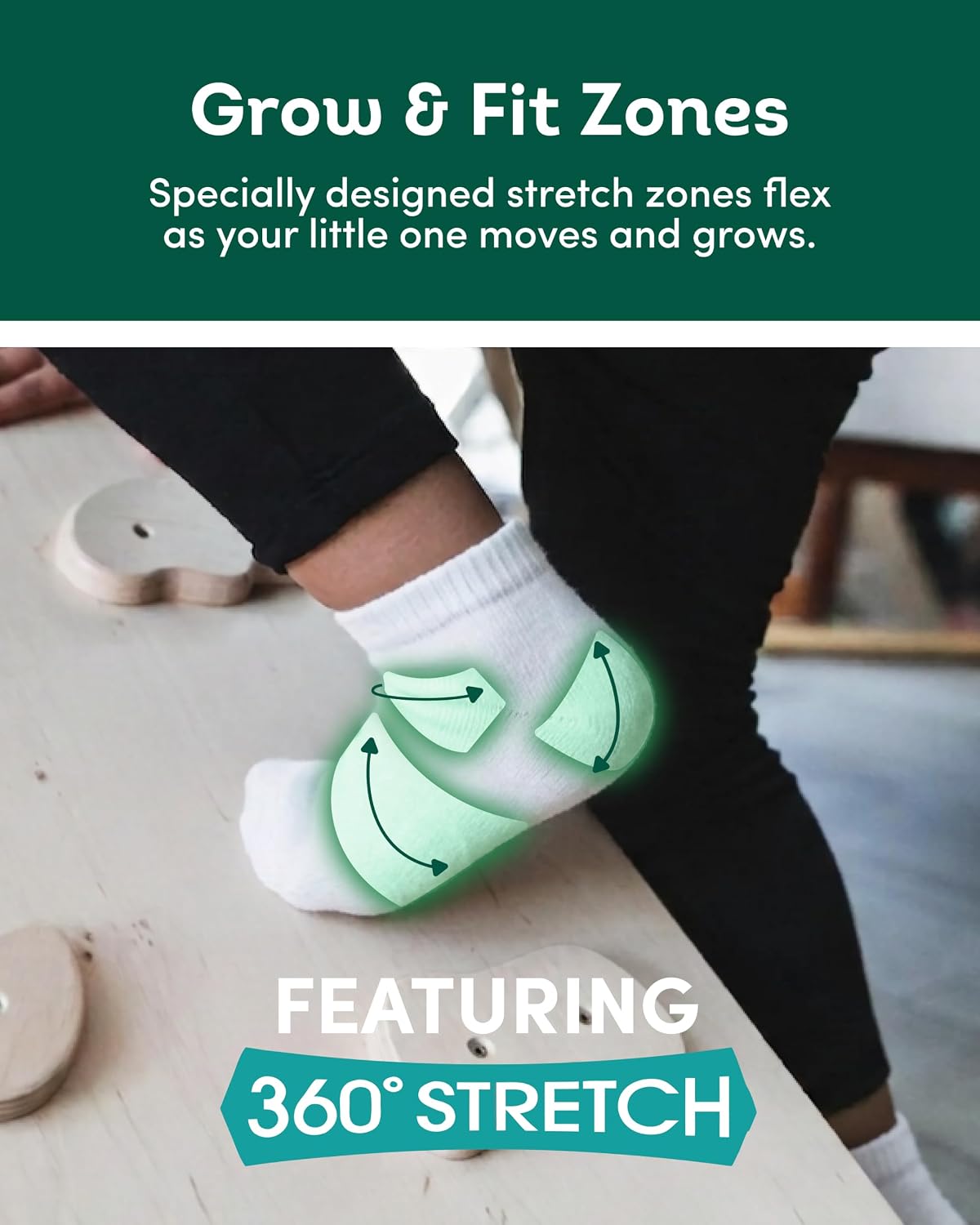 Fruit of the Loom Baby & Toddler Grow & Fit Flex Zones Cotton Stretch Socks - Unisex, Girls, Boys - Image 3
