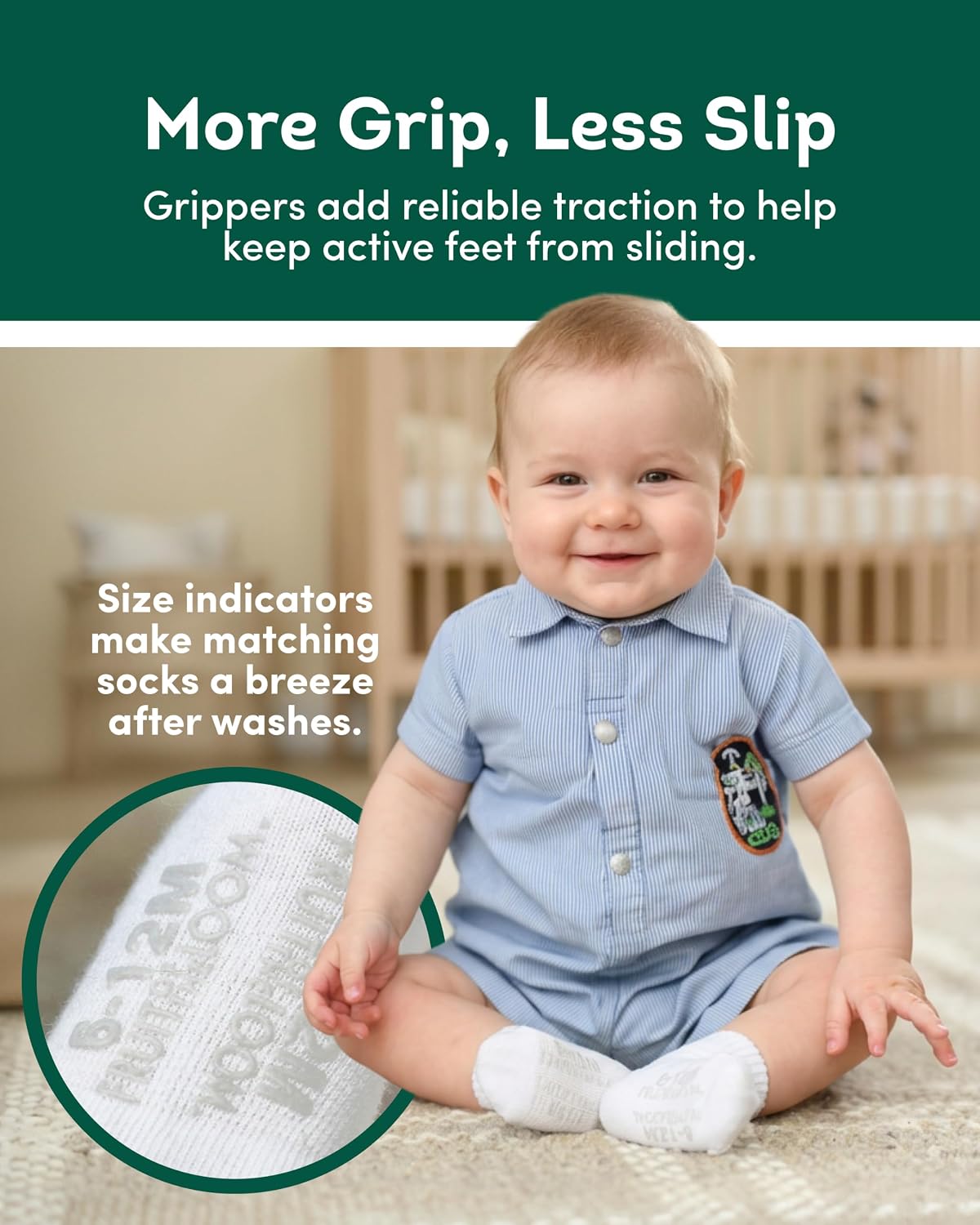 Fruit of the Loom Baby & Toddler Grow & Fit Flex Zones Cotton Stretch Socks - Unisex, Girls, Boys - Image 4