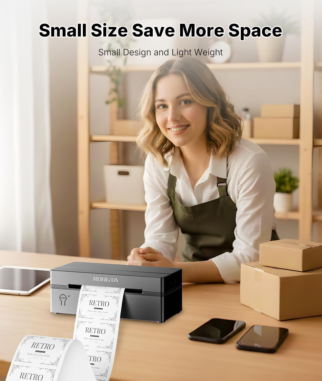Rongta Bluetooth Thermal Shipping Label Printer, Wireless 4x6 Label Printer for Shipping Packages&Small Business, Compatible Windows/Mac/Android/iOS, RP425 - Image 6