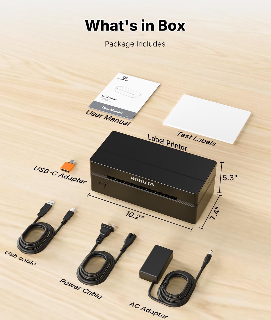 Rongta Bluetooth Thermal Shipping Label Printer, Wireless 4x6 Label Printer for Shipping Packages&Small Business, Compatible Windows/Mac/Android/iOS, RP425 - Image 7