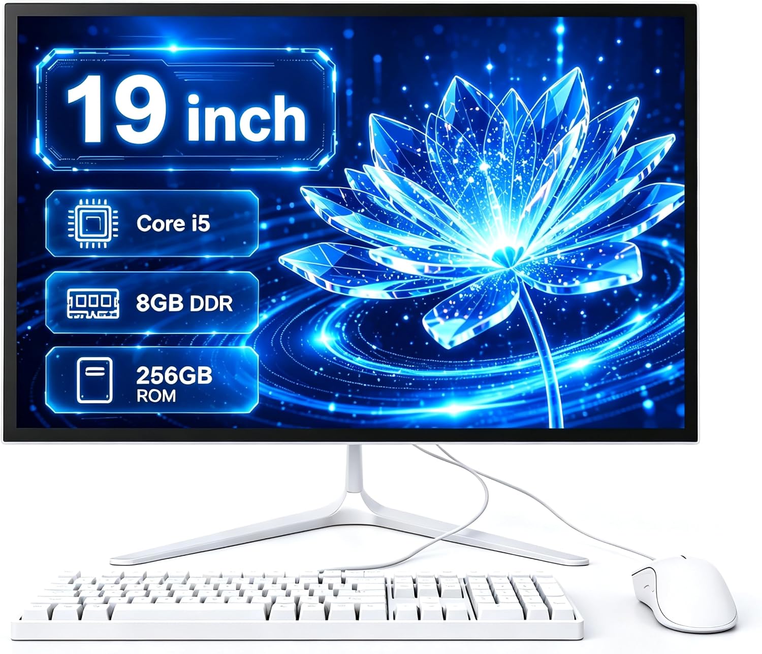 All-in-One Desktop Computer 19 Inch, Space Saving Compact PC