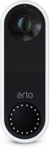 Arlo Essential Wired Video Doorbell - HD Video, 180 degrees View, Night Vision, 2 Way Audio, Direct to Wi-Fi No Hub Needed, Wired, White (Renewed)