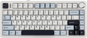 EPOMAKER x Aula F75 Gasket Mechanical Keyboard, 75% Wireless Hot Swappable Gaming Keyboard with Five-Layer Padding&Knob, BT/2.4GHz/USB-C, RGB (Light Blue, LEOBOG Reaper Switch)