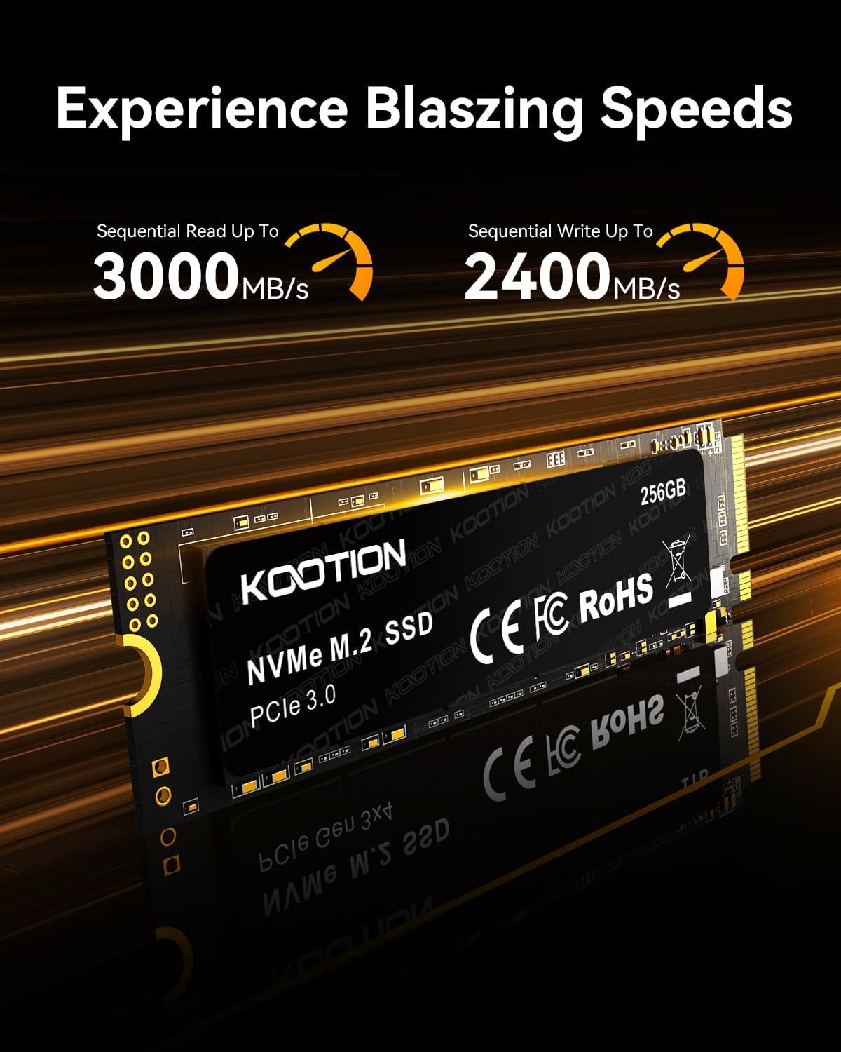 KOOTION 256GB NVMe M.2 PCIe 2280 SSD | Gen3x4 Internal Solid State Drive Hard Drive Up to 3000MB/s | Compatible with Laptop & PC Desktop - Image 2