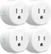 Smart Plug, WiFi Outlet Socket Compatible with Alexa Google Home, No Hub Required Surge Protection Plug, ETL Certified FCC Listed 120V 10A 2.4 GHz Wi-Fi Smart Outlet with Timer, 4 Pack