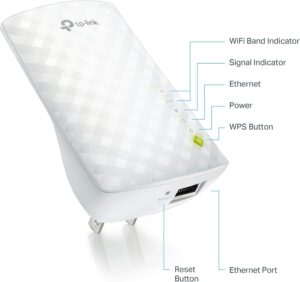 TP-Link AC750 WiFi Range Extender – Dual Band Cloud App Control Up to 750Mbps, One Button Setup Repeater, Internet Booster, Access Point Smart Home & Alexa Devices (RE220) (Renewed)