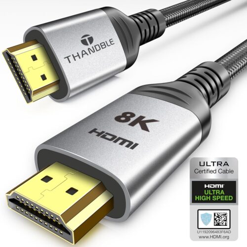 10K 8K HDMI Cable 10FT, Certified Ultra High Speed 48Gbps HDMI 2.1 Cable Cord Supports 8K@60Hz 4K@120Hz, eARC HDCP 2.2&2.3 HDR10 DTS:X Compatible for Laptop/Monitor/PS5/Xbox/Blu-ray/TV