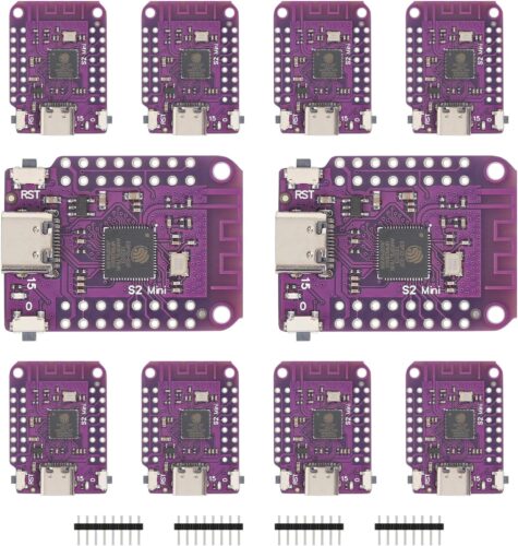 10pcs ESP32 S2 Mini V1.0.0 WiFi Board Based ESP32-S2FN4R2 ESP32-S2 4MB Flash 2MB PSRAM Type-C USB Connect Mini Module for MicroPython