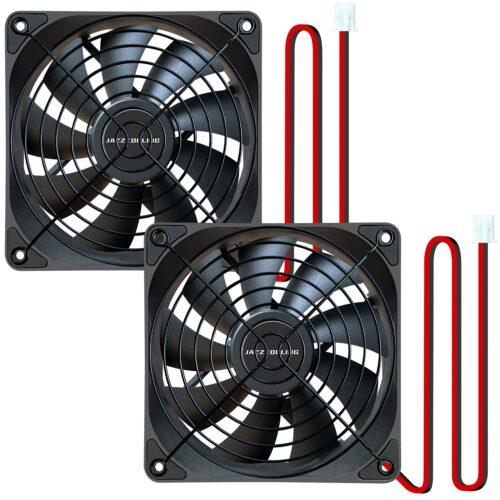 120mm Fan 2 Pack 12V Fan,Slient Version High Airflow 12V 2pin PSU PC Fans, DL-120 with Hydraulic Bearing 2,000RPM Cooling Fan for Computer,RV Refrigerator, TV Cabinet, Dryer, dehumidifier, Grow Tent…