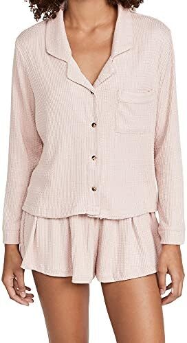 Honeydew Intimates Women’s Morning Ritual Brushed Waffle Lounge Set, Utopia, Pink, L