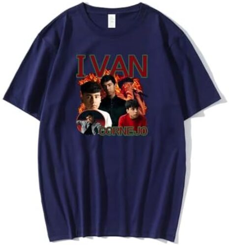 Ivan Cornejo T-Shirt Vintage Graphic Retro Crewneck Short Sleeve Streetwear Women Men Fashion Tee (X-Small,Navy)