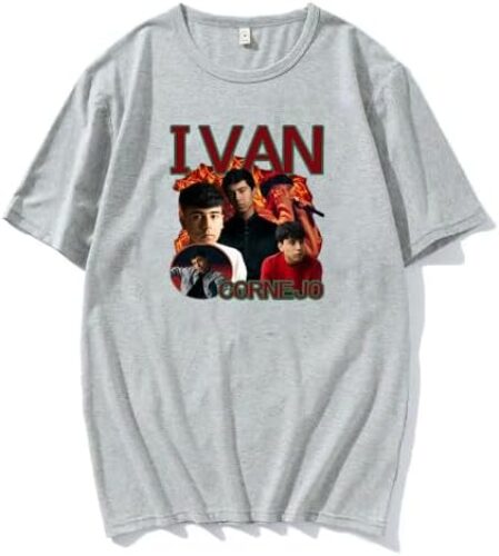 Ivan Cornejo T-Shirt Vintage Graphic Retro Crewneck Short Sleeve Streetwear Women Men Fashion Tee (3X-Large,Gray)