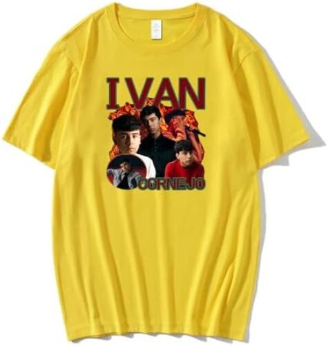 Ivan Cornejo T-Shirt Vintage Graphic Retro Crewneck Short Sleeve Streetwear Women Men Fashion Tee (XX-Small,Yellow)