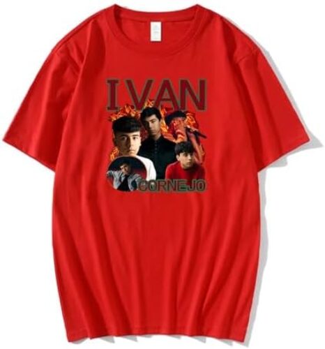 Ivan Cornejo T-Shirt Vintage Graphic Retro Crewneck Short Sleeve Streetwear Women Men Fashion Tee (X-Small,Red)