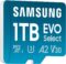 SAMSUNG EVO Select microSDMemory Card + Adapter, 1TB microSDXC, Up-to 160 MB/s, 4K UHD, UHS-I, C10, U3, V30, A2, for Mobile Phone, Smartphones, Nintendo-Switch, and Tablets (MB-ME1T0SA/AM)