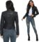 Fahsyee Black Faux Leather Jackets for Women Motorcycle PU Moto Biker Outwear Coat