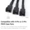 Fan Splitter, 2-Pack PC Fan Splitter 4 Pin PWM Fan Splitter Cable PC Case Fan Header Splitter for Computer 4 Pin or 3 Pin Cooling Fan, 12 Inches (Fan Splitter- 3 Way)
