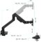 Single Monitor Mount with USB A/C, Ultrawide Monitor Arm for 17 to 49 inch Heavy Duty Monitor, Holds 44 lbs, Adjustable Gas Spring Monitor Arm Desk Mount with Clamp and Grommet Base, Black