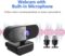 Streaming Webcam with Microphone & Ring Light 2K HD Web Cam with Cover,Stand for PC/MAC/Laptop/Desktop, Wide Angle Web Cameras for YouTube,Skype,Zoom,Xbox One,Video Calling,Studying and PS4
