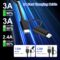 USB to USB-C and Lightning Cable Combo 2 in 1 Coiled Cable Apple Carplay & Android Auto Compatible [MFi & 3A Fast Charge & Data Sync] Coiled Lightning and USB C Cable for iPhone 16/15/14/13/12/Android